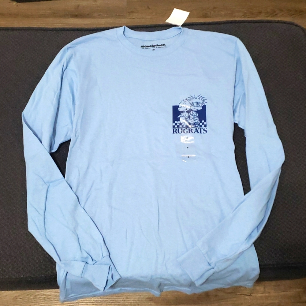 🍼 Nickelodeon Rugrats Light Blue Long Sleeve Shirt – Size S | Unisex 🍼